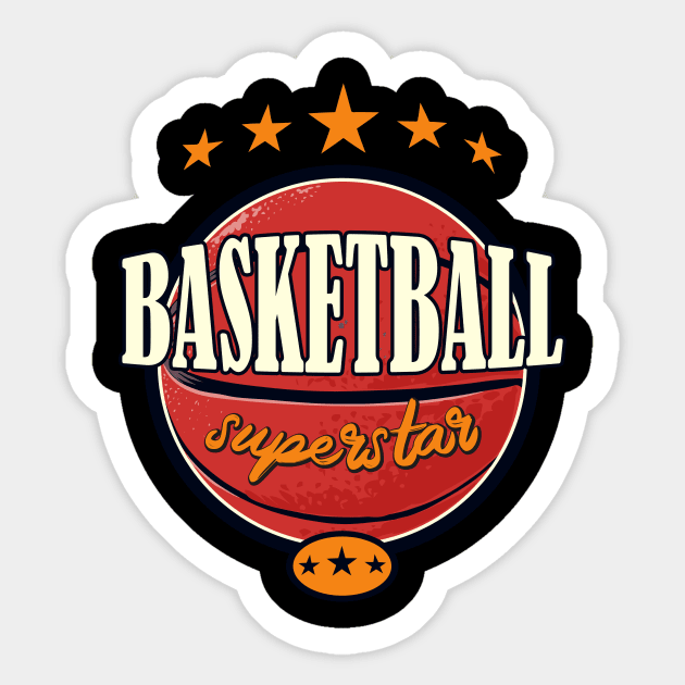 Basketball Vintage Sport Design BBall Sticker by Foxxy Merch